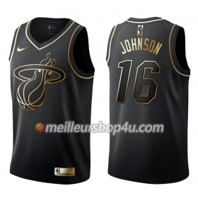 Maillot Basket Homme Miami Heat James Johnson 16 Nike Noir Gold Edition Swingman